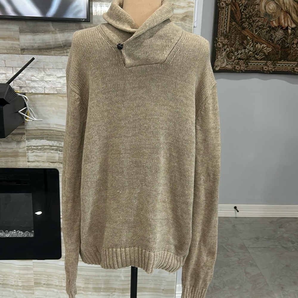 Chaps Tan Pull‎ Over Sweater. Size L (B2)
